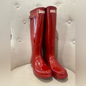 Military Red Tall Hunter Boots